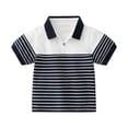 thumbnail image 5 of Fozruso Boys Short Sleeve Striped Shirt Summer Breathable Collared Shirt with Button Closure for School and Play, 5 of 7