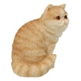 thumbnail image 5 of Realistic Feline Orange Tabby Kitty Cat Kitten Sitting Mini Figurine Glass Eyes, 5 of 8
