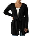 thumbnail image 2 of Tie Front Long Cardigans for Women 2025 Fall Long Sleeve Open Front Casual Loose Cardigan Sweaters Shrugs Cover Ups, 2 of 6
