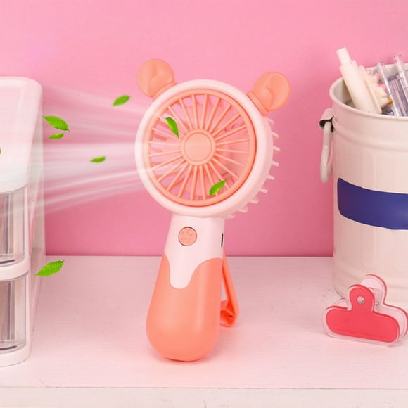 TopLLC Home Essentials, Home and Kitchen, Home Goods Three-speed USB Charging Handheld Fan With Stand Children's Gift Cute Style Portable Fan Removable Fan handheld fan
