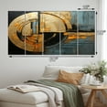 thumbnail image 4 of Designart "Golden Geometry Hardedge Art wall art II" Modern Metal Wall Decor Set, 4 of 5