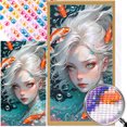 thumbnail image 1 of 5D DIY Taladro Parcial AB Diamante Pintura Pelo Niña Pez 45x80cm Blanco, 1 of 9