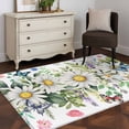 thumbnail image 3 of Hallway Runner Rugs 2.7x5 Ft, Spring Daisy Leaves Non Slip Area Rugs for Kitchen Bedroom Entryway, Farmhouse Watercolor Flowers Butterfly Washable Carpet Runner Rug Floor Mats for Bedroom Home Decor, 3 of 8