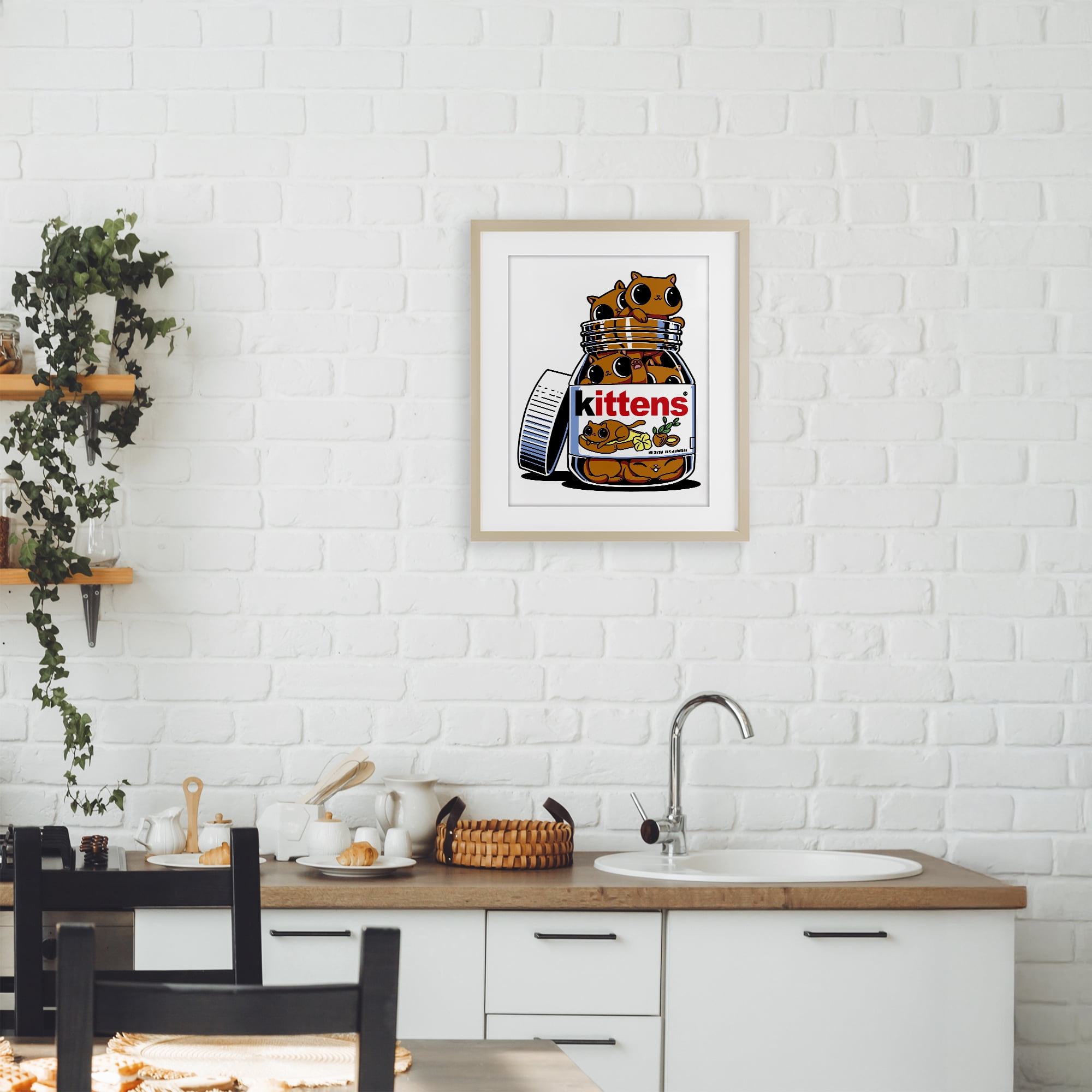 Stupell Industries Hazelnut Spread Cats Birch Framed Print Under Glass, design by Tobe Fonseca