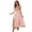 Blush Pink, variant on Women's Spaghetti Strap Mesh Dress with Slit and Sheer Front Not Lined 100% Polyamide Imported Elegant Party Wear