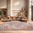 thumbnail image 4 of SAFAVIEH Madison Dalia Oriental Area Rug, Beige/Orange, 5' x 5' Square, 4 of 16