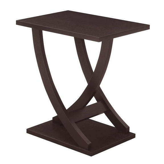 Newport Criss-Cross Chairside End Table in Espresso Wood Finish