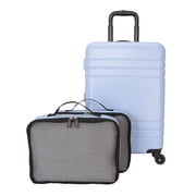 Protégé 3-Piece Hardside Luggage Set With 360 Spinner Wheels and Divider Pockets, Includes Carry-on and 2 Packing Cubes, Blue Water