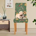 thumbnail image 4 of Yayeee 2 Pack Dining Chair Covers Stretch Parson Chairs Slipcovers Seat Protector, Yellow Christmas Gingerbread, 4 of 6