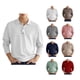 thumbnail image 4 of Top informal para hombre, cuello vuelto, botón frontal, manga larga, transpirable, Top de ajuste informal para hombre para otoño, 4 of 6