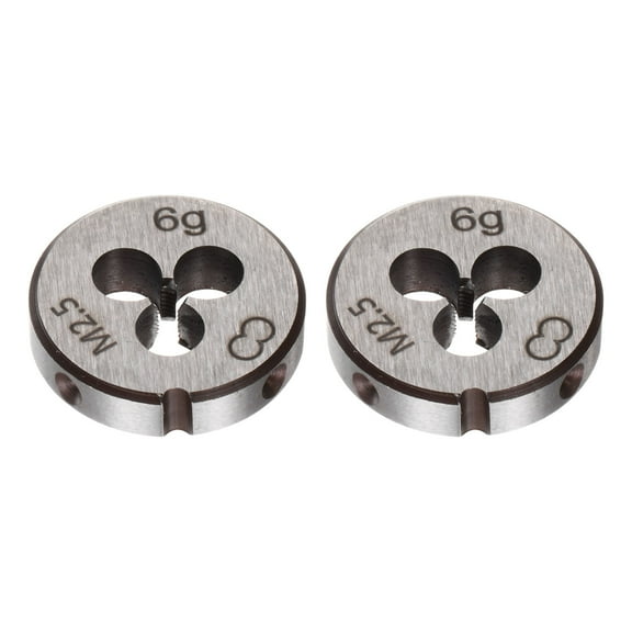 2 Pieces Round Threading Dies Metric M2.5 x 0.45 Thread Left Hand Screw Cutting Dies