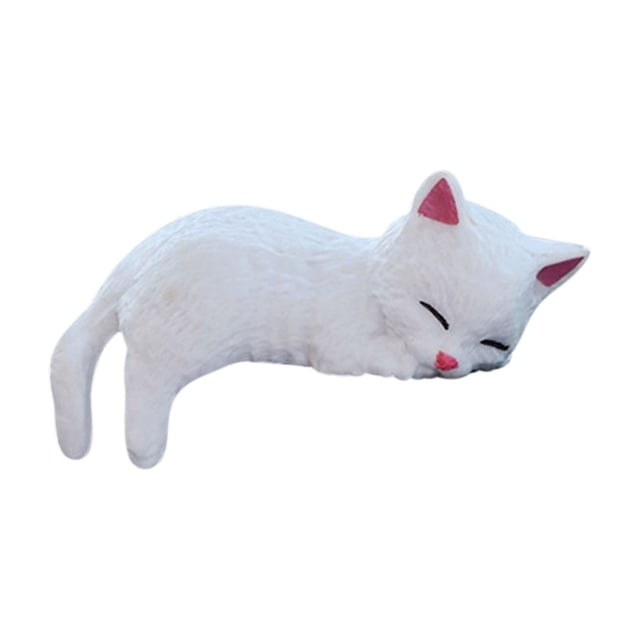 Mini Gats Desk Set de 5 – adornos monos para el salpicadero de coche de gatos, pequeñas estatuas de decoración de escritorio, accesorios duraderos de resina para animales para casa, oficina, regalos