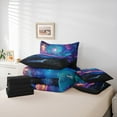 thumbnail image 5 of Feelyou Psychedelic Galaxy Bedding Comforter Set 7-Piece for Teen, 3D Nature Mountain King Bedding Sets, Glitter Stars Print Reversible Bed Sheets, Lightweight Room Decor, 5 of 7