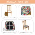 thumbnail image 4 of Pioneer Flower Seat Covers for Dining Room Chairs Set Of 4,Stretch Printed Washable Chair Seat Cover with Elastic Ties and Button,Removable Waterproof Couch Cushion Covers, 4 of 6
