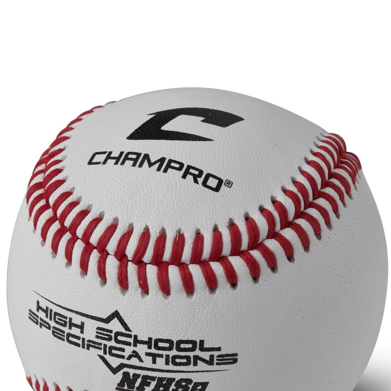 CHAMPRO Genuine Leather Cover Baseballs - Pack Of 36 Official Practice Balls For High School & Youth | Includes Drink Cooler