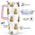 thumbnail image 3 of 40 oz Tumbler Pineapple with Handle Vacuum Insulated Travel Coffee Mug Leak Resistant Travel Cups Car Cup Holder Friendly for Travel Commuting, 3 of 7