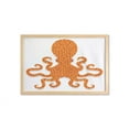 thumbnail image 1 of Kraken Wall Art with Frame, Spotty Octopus Pattern in Vivid Colors Marine Monster Theme Print, Printed Fabric Poster for Bathroom Living Room, 35" x 23", Orange, by Ambesonne, 1 of 2