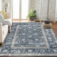 thumbnail image 3 of BouPower 9x12Ft Machine Washable Area Rug, Boho Vintage Distress Floral Rug for Living Room, Low Pile Bedroom Rugs, Thin Lightweight Print Pattern Carpet for Dining Room, 3 of 10
