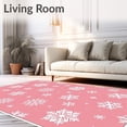 thumbnail image 2 of ODIKA 5' x 7' Machine Washable Non-Slip Area Rug, Winter Snowflake High Traffic Rug, Pink, 740008, 2 of 7