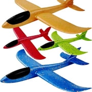 4Pack Airplane Toys Upgrade 18.9" Large Throwing Foam Plane,2 Flight Mode Glider Plane,Foam Airplanes For Kids,Gifts For 3 4 5 6 7 Year Old Boy,Outdoor Sport Toys Birthday Party Favors Foam Airplane