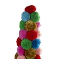 thumbnail image 2 of Northlight 23.75" Multi-Color Bohemian Wool Pom Pom Christmas Cone Tree, 2 of 3