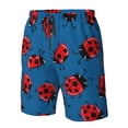 thumbnail image 6 of Uemuo Colorful Ladybird Pattern Men's Swim Trunks Hawaiian Beach Bathing Suit Swimsuits Beach Quick-Dry Shorts with Pockets-X-Large, 6 of 9