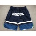 thumbnail image 1 of Shorts de Basketball Brodés Shorts Timberwolves Rétro avec Poche Zippée -WEVALLEY, 1 of 2