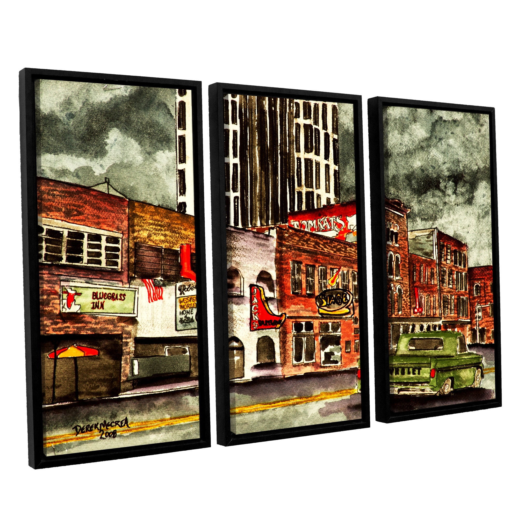 ArtWall Derek Mccrea "Nashville" 3-Piece Floater-framed Canvas Set