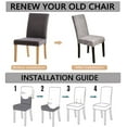 thumbnail image 5 of Super Fit Chair Covers,Stretch Printed Dining Chair Slipcovers Universal Removable Washable Modern Soft Parsons Chair Protector for Living Room Hotel Kitchen Decor-6 Pcs-H, 5 of 6