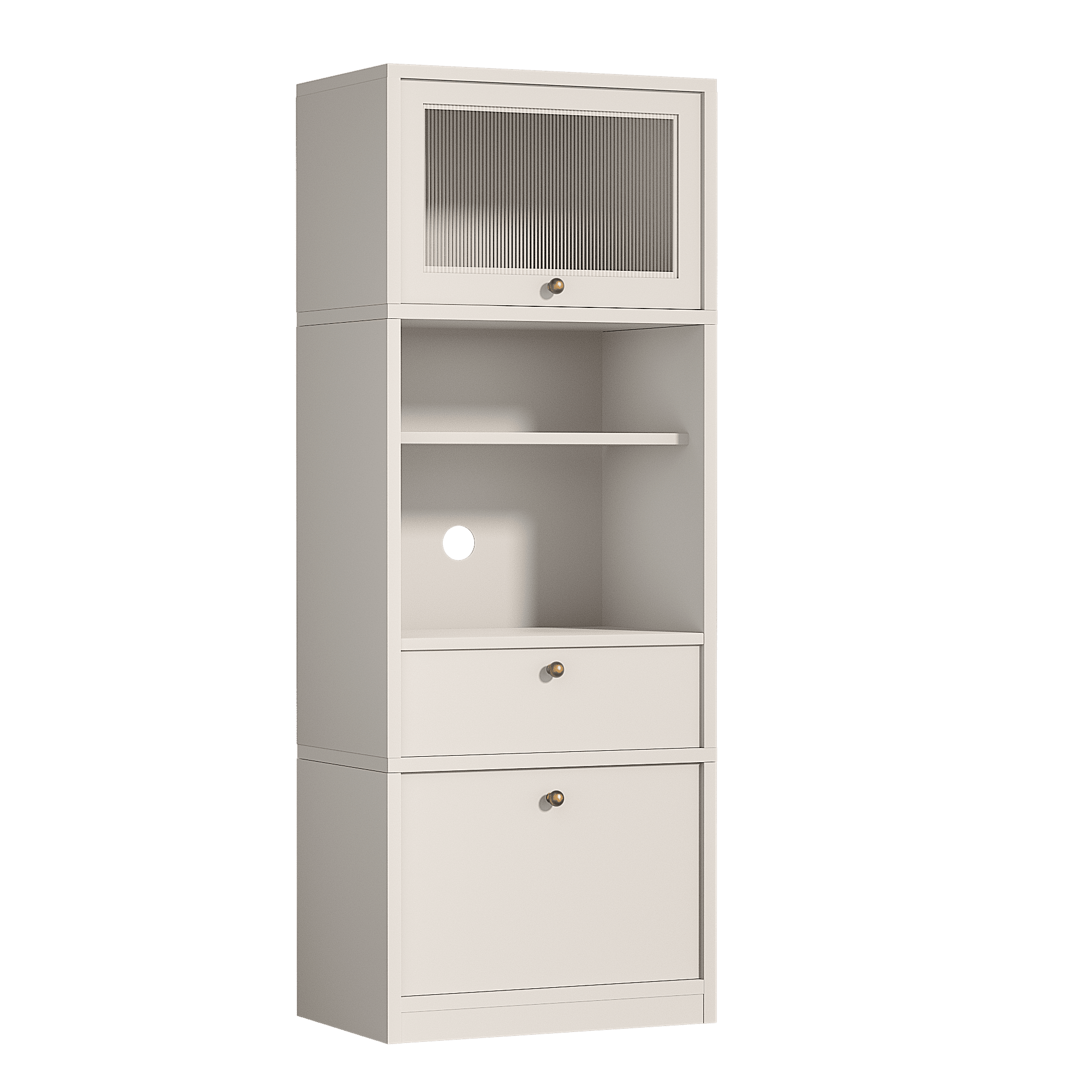 Mintazer 71" Kitchen Pantry Storage Cabinet, Free Standing Kitchen Hutch with Door, Adjustable Shelves and Drawers for Home Kitchen Bedroom Corner, White