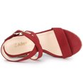 thumbnail image 4 of BLISSFUL STEP Sandales Compensées Espadrilles à Brides Croisées Slingback pour Femmes Rouge 9, 4 of 7