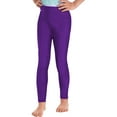 thumbnail image 5 of Linjinx Girls Athletic Leggings Kids High Waist Leggings Yoga Pants Leotards Gymnastic Sports Workout Dark Purple 6, 5 of 6
