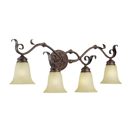 

Millennium Lighting Roanoke 4 Light Vanity Fixture in Burled Bronze/Silver