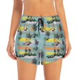 thumbnail image 2 of Balery Hawaiian Style Pantalones cortos deportivos para mujer con forro y dos bolsillos, elásticos, para entrenamiento, gimnasio, yoga-Medium, 2 of 7