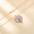 thumbnail image 5 of EUDORA March Birthstone Necklaces for Women, 925 Sterling Silver Rose Gold Heart Shape I Love You to the Moon and Back Pendant Jewelry, Gifts for Mother Daughter Sister Grandma Her,Mar Aquamarine, 5 of 10