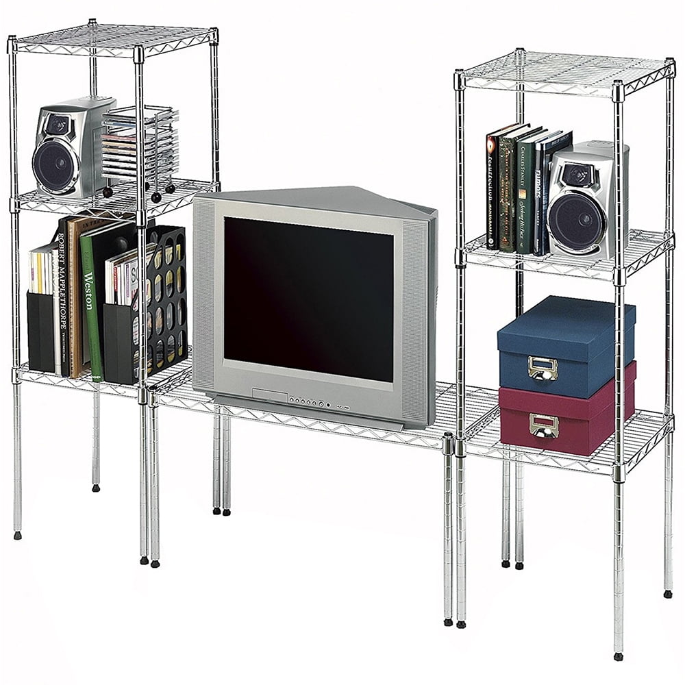 Whitmor Supreme 30"W x 14"D x 15"H Steel Freestanding Shelves, Silver Chrome, for Adult Use