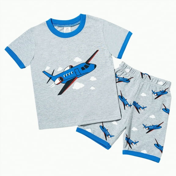 TOWED22 Toddler Boy Clothes Long Short Sleeve Sweatshirt and Pants Playwear Outfits(Blue,2-3 Years)