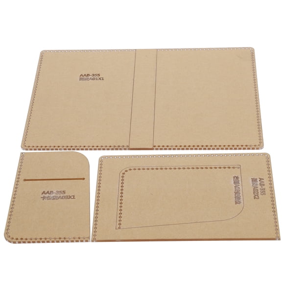 M Buder 3 Piezas Plantilla de Acrílico para Patrón de Cuero Bricolaje Molde de Billetera Funda de Pasaporte Herramientas de Manualidades