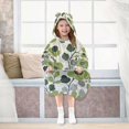 thumbnail image 7 of FORMRS Wearable Blanket Hoodie with Sleeves for Kids Cozy Flannel Sweatshirt, Retro Flower Print, 7 of 7
