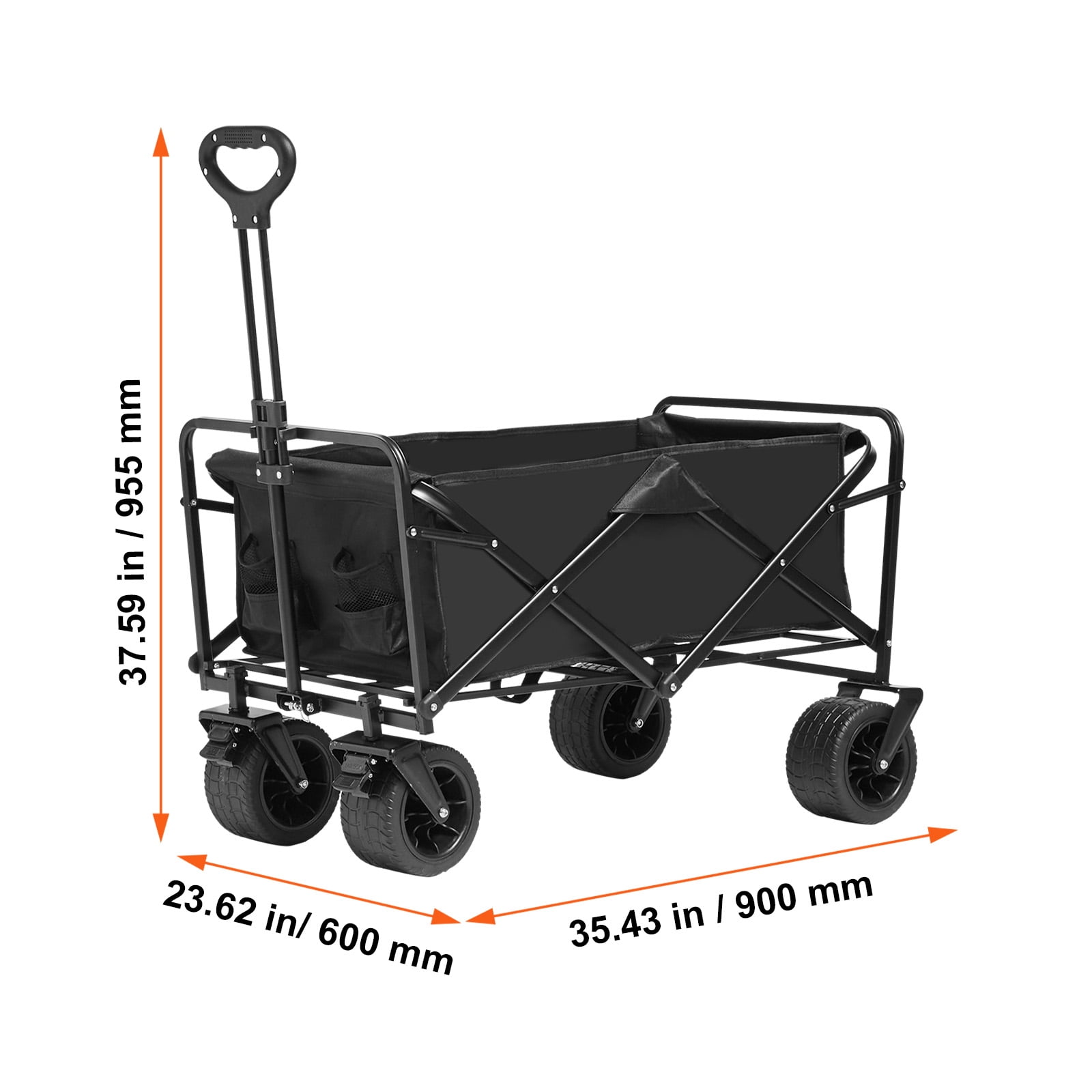 SKYSHALO 350 lbs Capacity Folding Wagon with Foldable