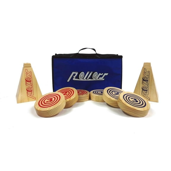 Rollors All Wood Outdoor Yard Game Combining Horseshoes, Bocce Ball and Bowling