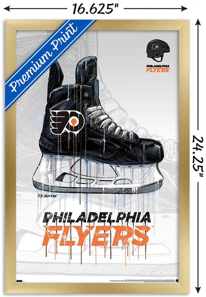 NHL Philadelphia Flyers - Drip Skate 21 Wall Poster, 14.725" x 22.375", Framed