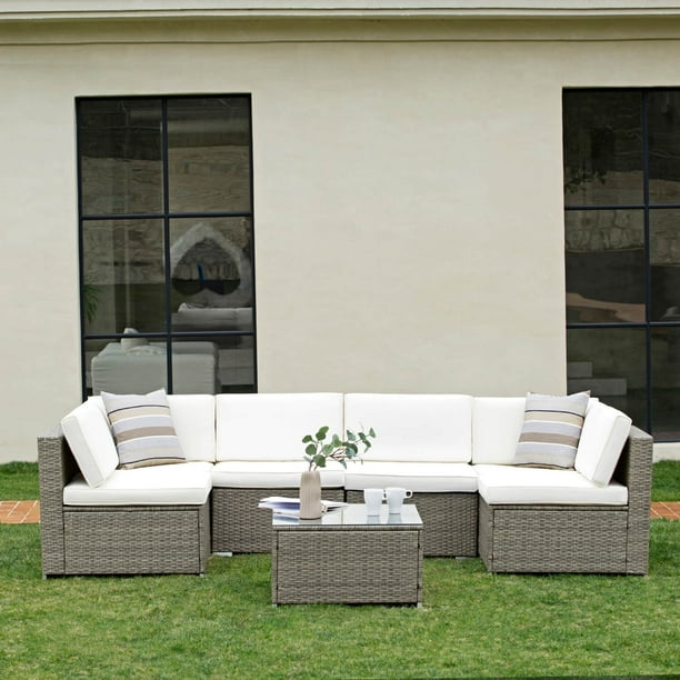Devoko 7 Pieces Patio Furniture Set Upgraded Outdoor Conversation Set