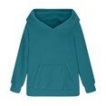 thumbnail image 5 of Staki Toddler Sweatshirt Girl Cute Hoodies for Teen Girls Trendy Preppy Hooded Sweatshirts Oversized Long Sleeve Shirts Gradient Clothes for Girls (Army Green,5-6 Years), 5 of 7
