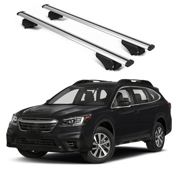 ERKUL Roof Rack Cross Bars for Subaru Outback 2020-2025 | Aluminum Crossbars with Anti Theft Lock for Rooftop | Compatible with Raised Rails - Silver