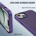 thumbnail image 2 of Allytechgroup Slim Carbon Fiber Texture Phone Case for Apple iPhone 15, Shockproof Soft TPU Bumper, Raised Edge Camera and Screen Protection, Lightweight Anti-Slip Cover, Purple, 2 of 8