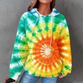thumbnail image 6 of AUNVITO Women's Tie-Dye Hoodie Long Sleeve Pullover with Pockets Y2K Streetwear Casual Waffle Knit Stretchy Comfort Loose Fit, 6 of 6