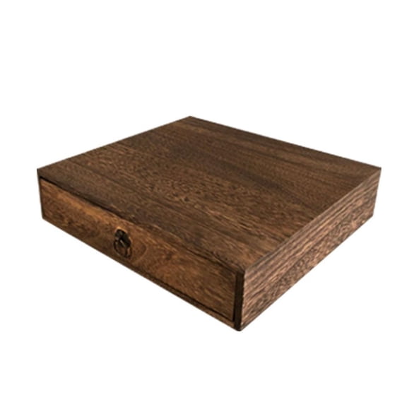HILOGEL Vintage Wooden Treasure Chest Hinged Lid Pullout Drawer Rectangle Storage Box Desktop Keepaskes Trinkets for Case Organizer for Crafts Jewelry Arts