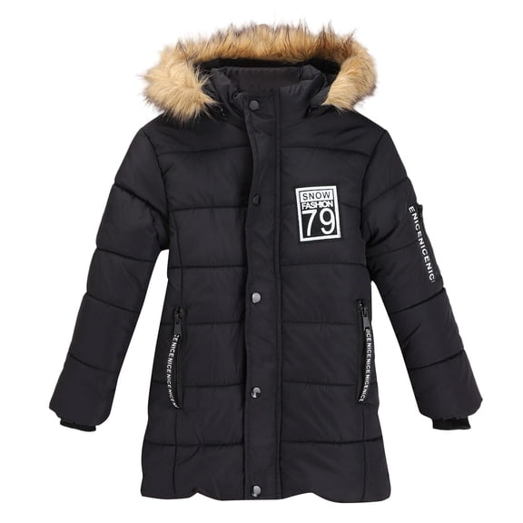 Mercatoo Boy's Winter Coat Kids Puffer Jacket W𝐚terproof Windproof Outerwear Fleece-lined Heavyweight Parka with Fa𝐮x F𝐮r Hood