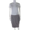 Pre-owned|Escada Womens Back Zip Knee Length Pencil Skirt Red White Cotton Size DE 38